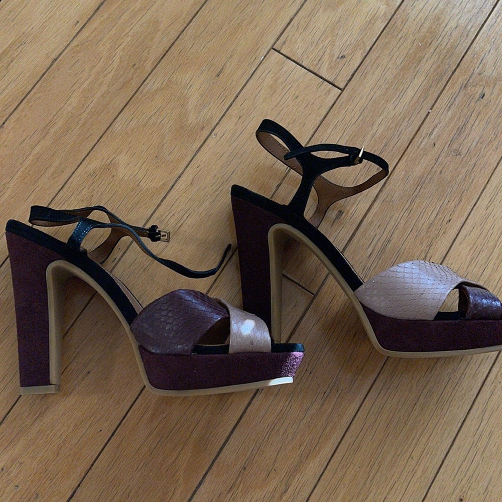 New See by Chloe 5 inch Heel size 41 Suede Snakeskin - Picture 7 of 8